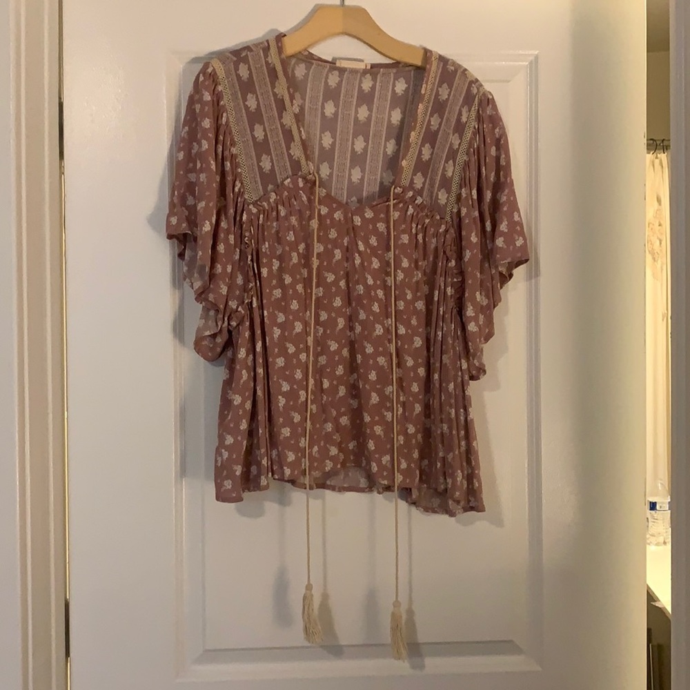 Hummingbird mauve blouse